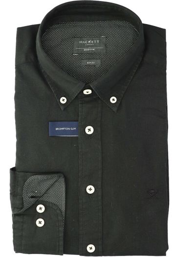 Donkergroen katoenen hemd (slim fit) met lange mouwen Hackett