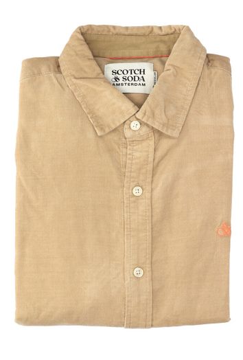 Beige ribfluwelen hemd ( regular fit) met lange mouwen Scotch&Soda 
