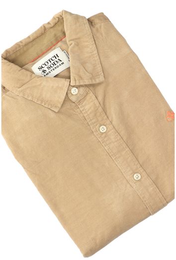 Beige ribfluwelen hemd ( regular fit) met lange mouwen Scotch&Soda 
