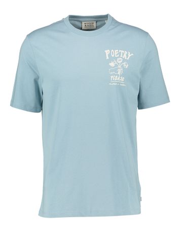 Muntgroene t-shirt met logo Poetry Please Scotch & Soda