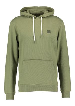 Scotch & Soda Kaki katoenen hoodie met logo embleem