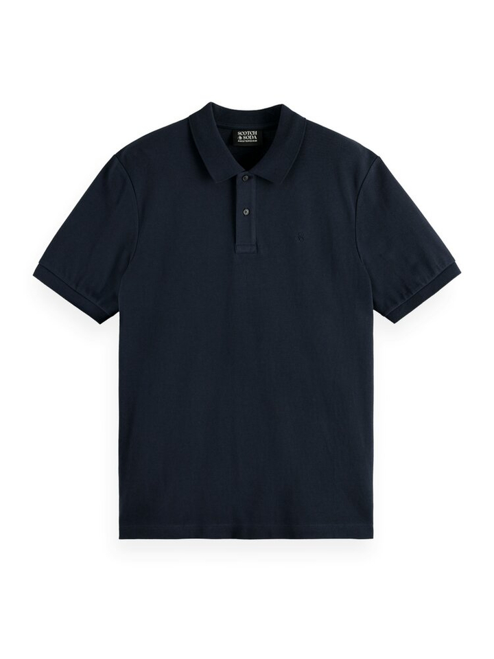 Donkerblauwe katoenen polo Scotch & Soda