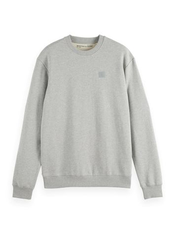 Lichtgrijze katoenen sweater met ronde hals Scotch & Soda