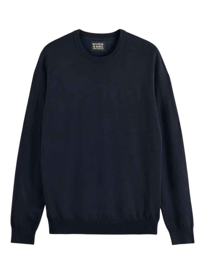 Donkerblauwe pull met ronde hals Scotch & Soda