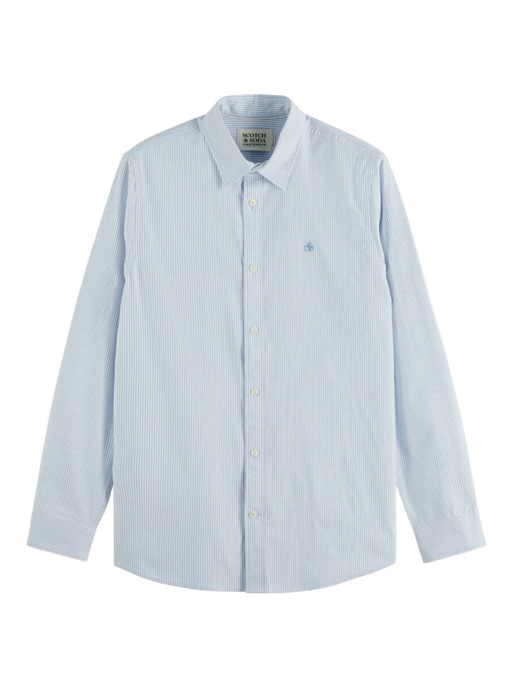 Wit katoenen hemd ( regular fit ) met strepen en lange mouwen Scotch&Soda