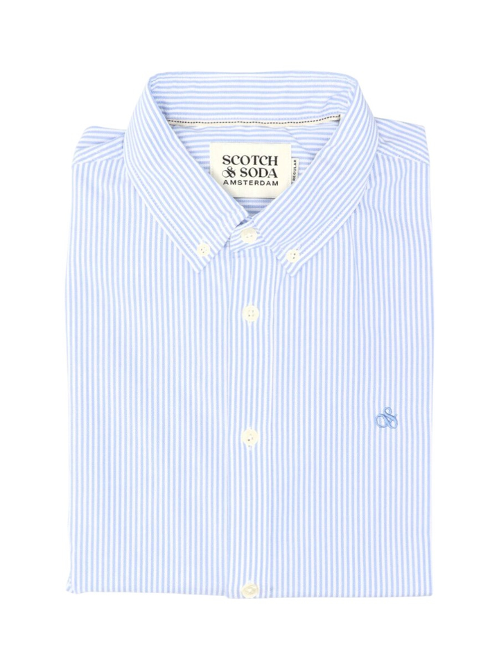 Wit katoenen hemd ( regular fit ) met strepen en lange mouwen Scotch&Soda