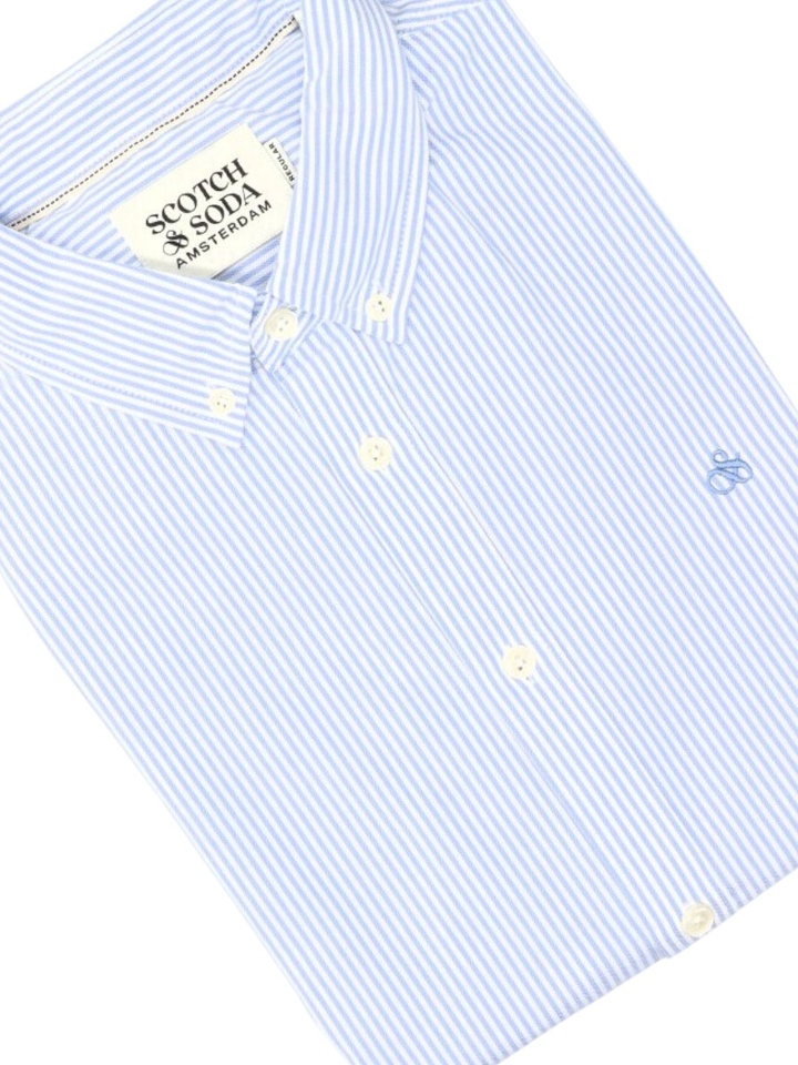 Wit katoenen hemd ( regular fit ) met strepen en lange mouwen Scotch&Soda