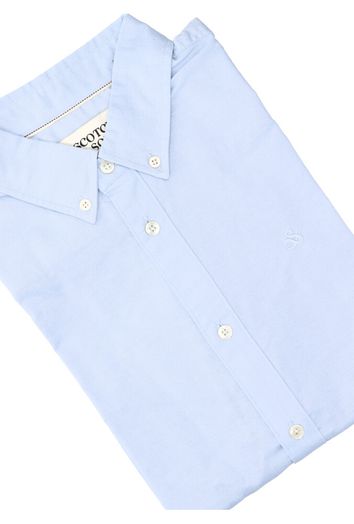 Lichtblauw linnen hemd ( regular fit) met lange mouwen Scotch&Soda