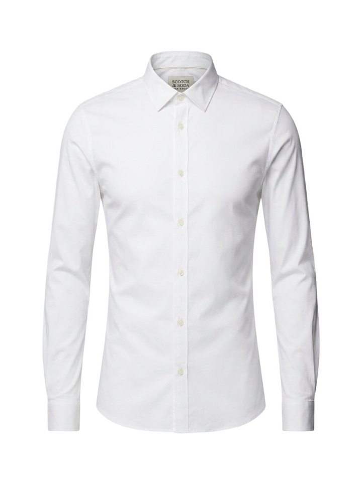 Wit katoenen hemd ( slim fit) met lange mouwen Scotch&Soda 