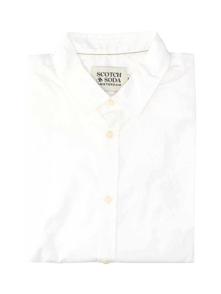 Wit katoenen hemd ( slim fit) met lange mouwen Scotch&Soda 