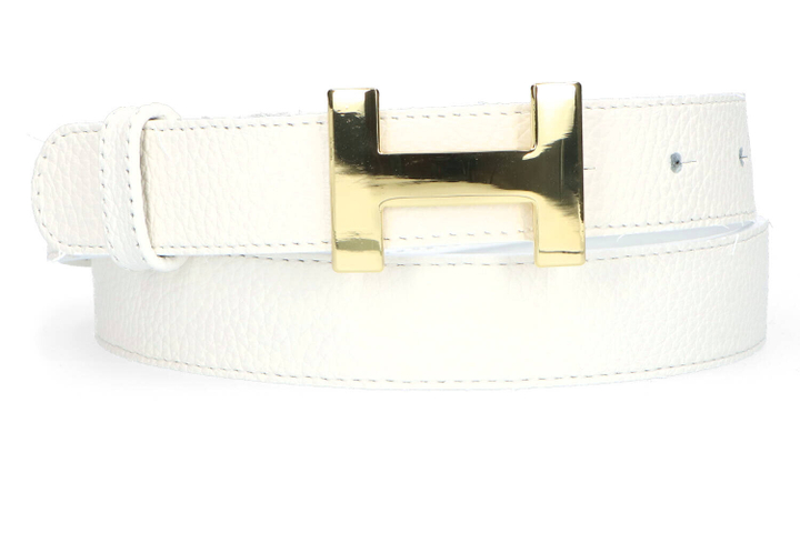 Wit lederen riem H.AN