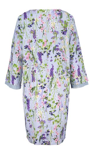 Blauwe jurk met bloemenprint Marc Cain