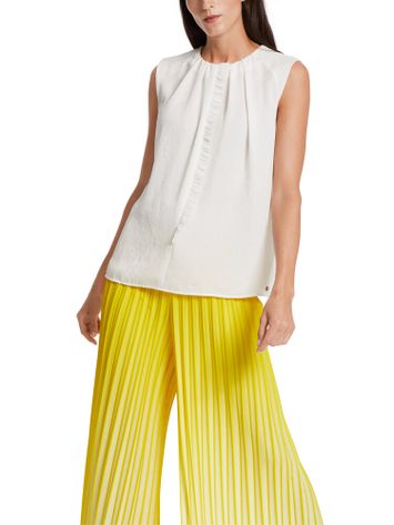 Ecrukleurige top met ruchedetail Marc Cain collections