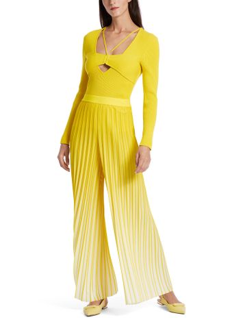 Gele broek in plissé Marc Cain collections