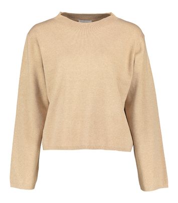 Zandkleurige pull met boothals Nu Carma Numph