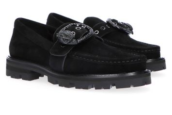 Zwarte suede mocassins met zwarte details Kurt Geiger 