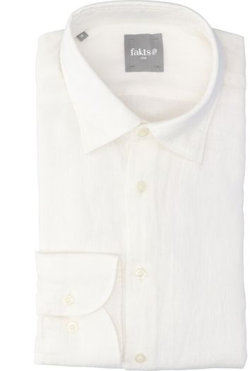 Wit linnen hemd ( slim fit) met lange mouwen Fakts 