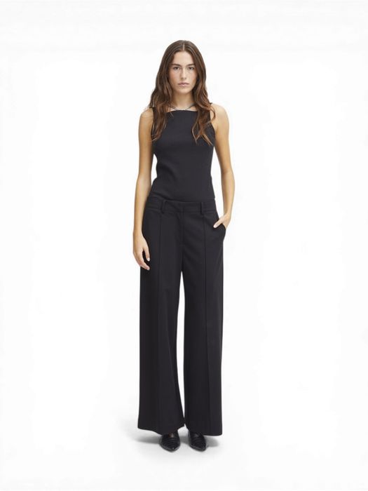 Zwarte broek met plooi vooraan Kate Sus Office Ichi