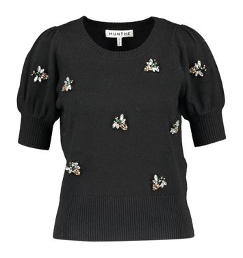 Zwarte trui met details van bijen in strass Obtain Munthe 