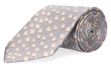 Grijze zijden das met multicolor print Marchesi di Como