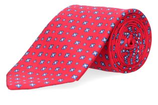 Marchesi di Como Rode zijden das met multicolor bloemenprint