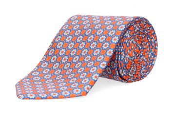 Lichtblauwe zijden das met multicolor print Marchesi di Como