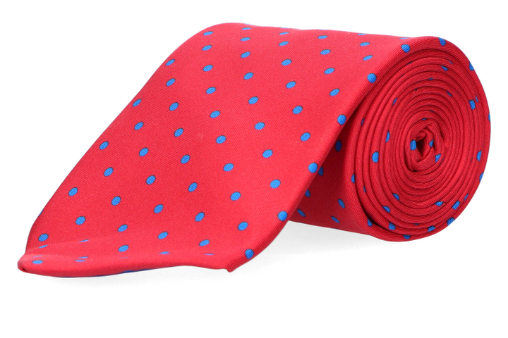 Rode zijden das met bollenmotief Marchesi di Como