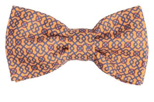 Marchesi di Como Oranje zijden vlinderdas met multicolor print