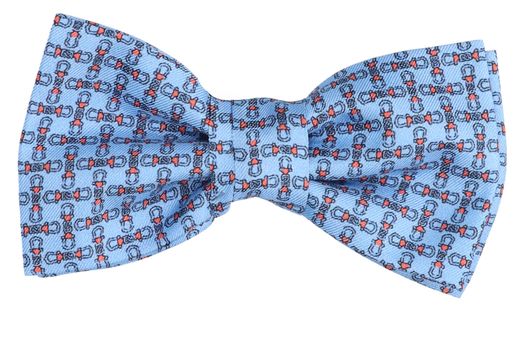 Lichtblauwe zijden vlinderdas met blauwe print Marchesi di Como