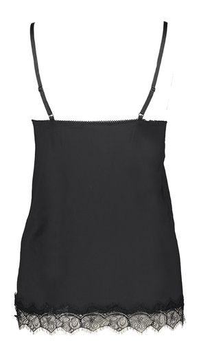 zwarte top met kanten afwerking 