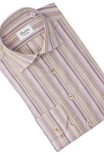 Multicolor katoenen hemd ( regular fit)  met strepen en lange mouwen Stenströms 