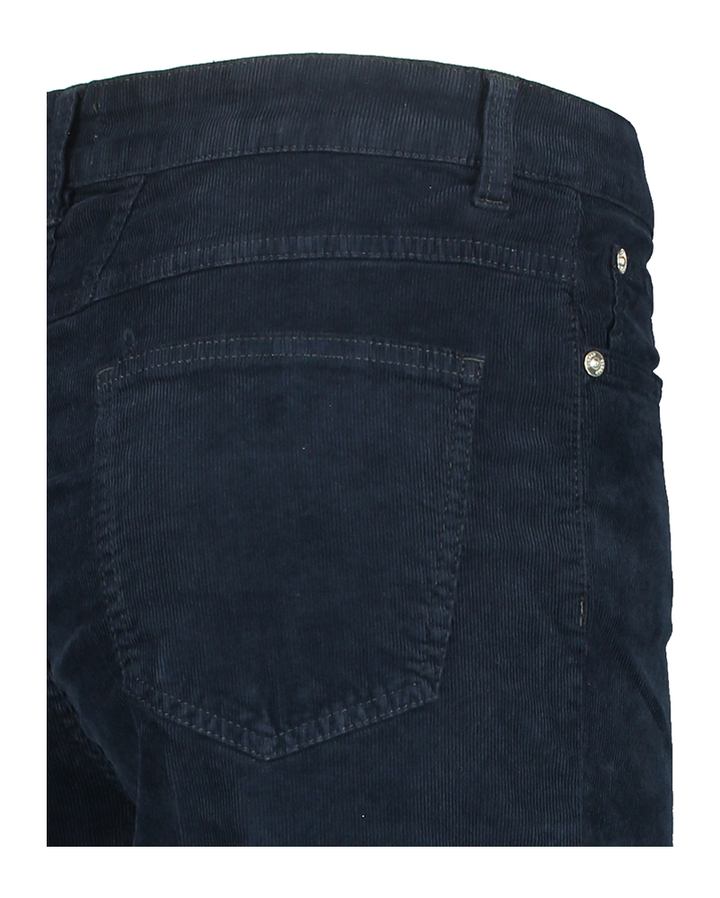 Donkerblauwe ribfluwelen flaired broek Closed