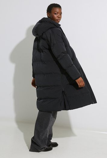 Zwarte padded winterjas met kap Gabriella Blonde N08