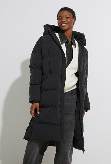 Zwarte padded winterjas met kap Gabriella Blonde N08