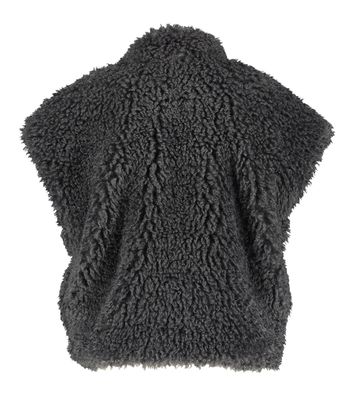Donkergrijze reversible wollen oversized bodywarmer Calum Collectors Club