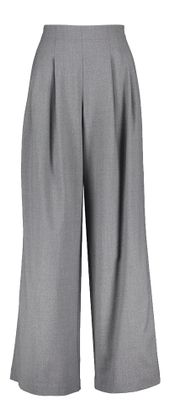 Collectors Club Grijze wijde broek met bandplooien Payton