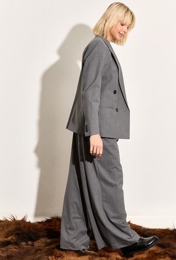 Grijze wijde broek met bandplooien Payton Collectors Club