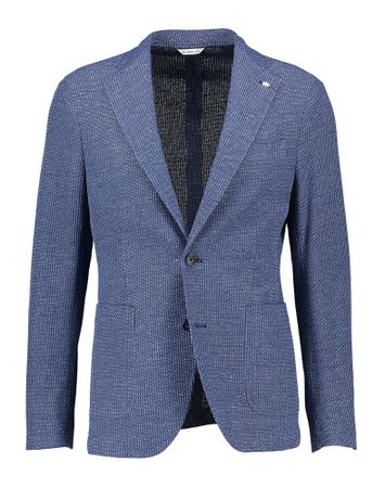 Lichtblauwe blazer met motief Manuel Ritz
