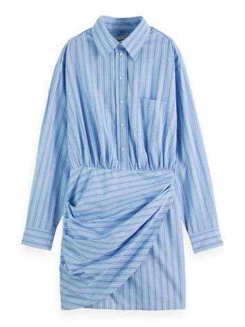 Lichtblauwe hemdjurk met strepen Scotch & Soda