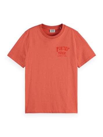 Oranje t-shirt met logo Poetry Please Scotch & Soda