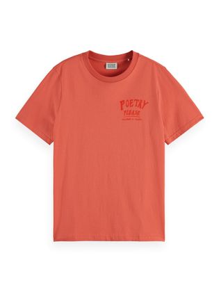 Scotch & Soda Oranje t-shirt met logo Poetry Please