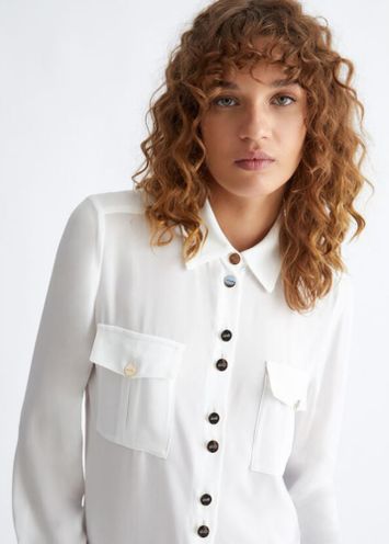 Witte blouse met goudkleurige knopen Liu Jo