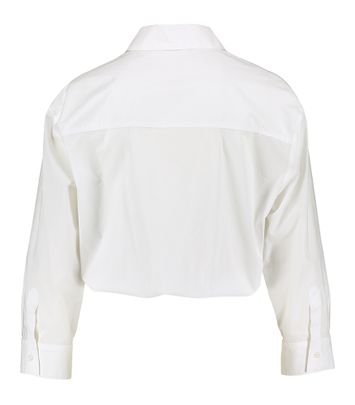 Witte korte bloes met schakelketting aan de kraag Liu Jo