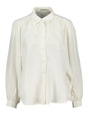 Witte blouse met knopen en ballonmouwen See u Soon
