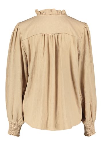 Beige blouse met V-hals en franjes Co'Couture