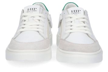 Witte sneakers met groen detail Hip Shoe Style