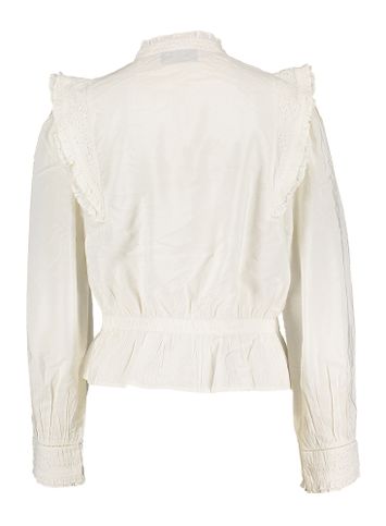 Ecru kleurige blouse met ruffles Ruffle top Les Coyotes De Paris