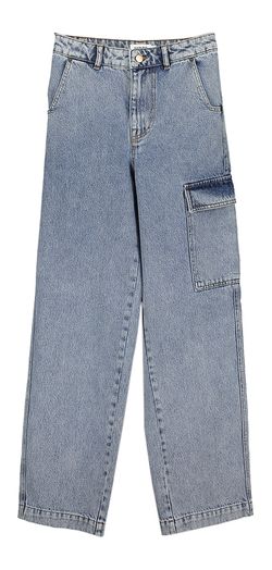 Blauwe cargo straight jeans Ofelia Indee