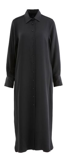 Zwarte fluwelen kleed met knoopsluiting Valencia Shiny Souad