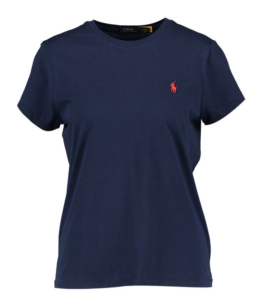 Donkerblauwe katoenen t-shirt met ronde hals Ralph Lauren